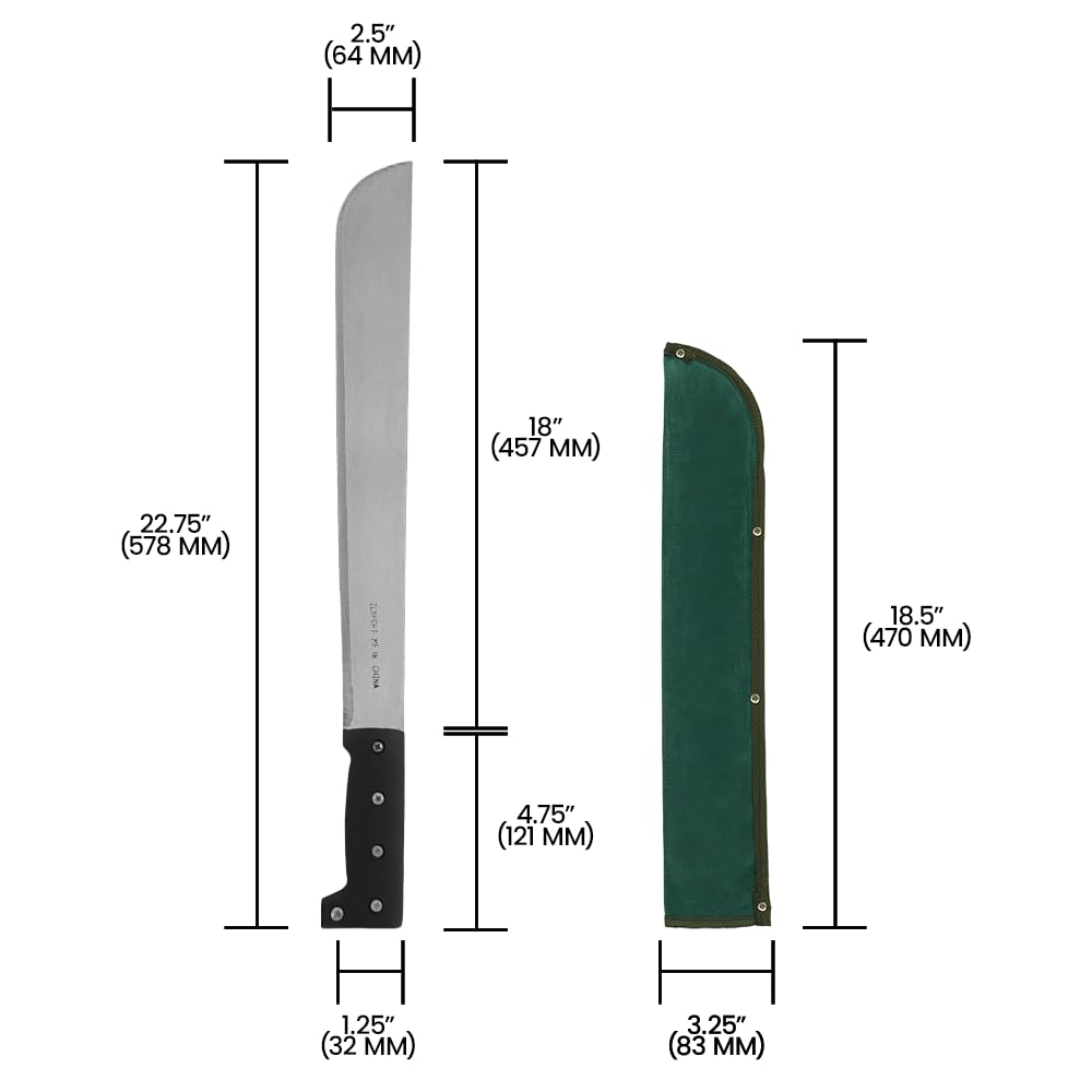 Amazon.com : Zenport MP18 Machete with Sheath, 18-Inch Carbon
